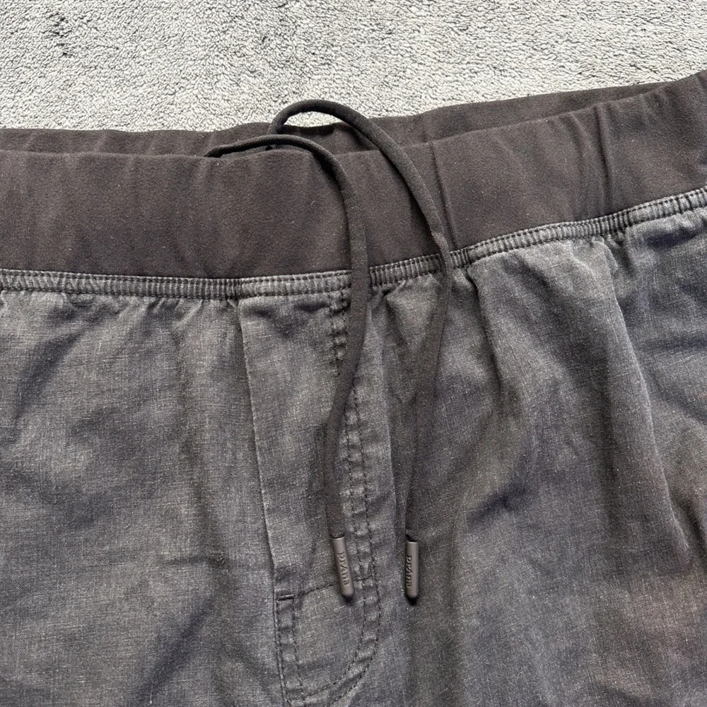 Prana Vaha Hemp Blend Pants Mens XXL Black Charcoal Straight Leg Drawstring